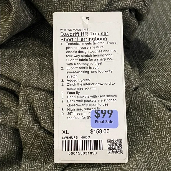 Lululemon - Daydrift High Rise Trouser *Short *Herringbone - NWT - Picture 5 of 8